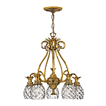 Люстра цвета латунь с 5-ю плафонами из рельефного стекла в форме ананаса Hinkley варинант исполнения - 2 | Loft Concept в Барнауле