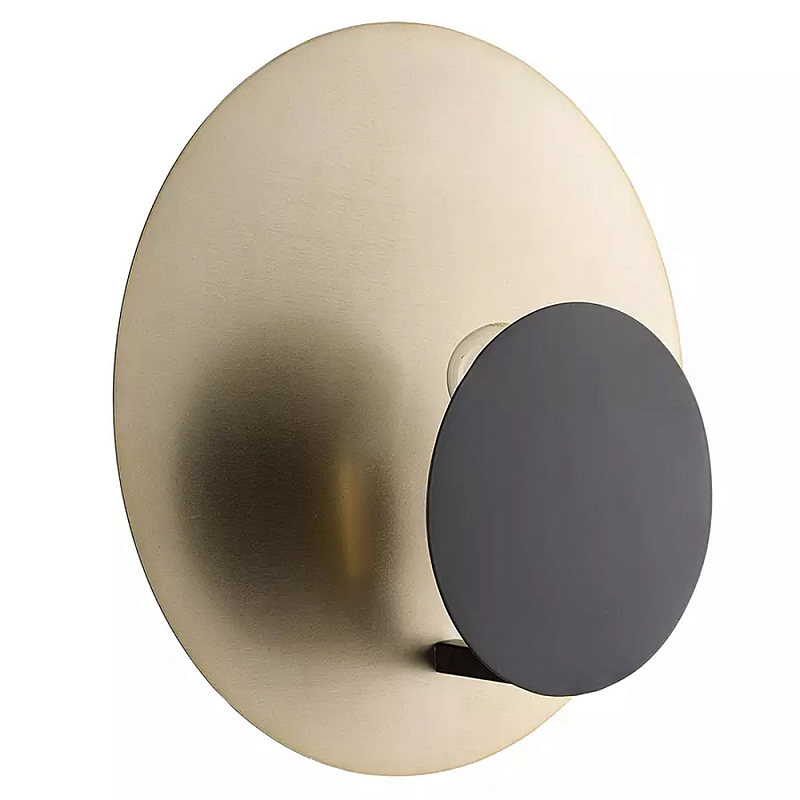 Бра круглое в сочетании золотистого и чёрного цвета Round Sconce Gold and Black Черный Золотой в Барнауле | Loft Concept 