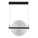 Светодиодный подвесной светильник круглой формы с металлическим черным каркасом Marble Glow варинант исполнения - 4 | Loft Concept в Барнауле