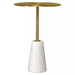 Кофейный столик с круглой столешницей на белом мраморном основании Original Foundation варинант исполнения - 3 | Loft Concept в Барнауле