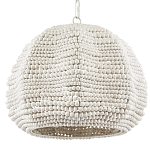 Подвесной светильник в форме купола с декором из круглых деревянных бусин White Wooden Beads Chandelier варинант исполнения - 3 | Loft Concept в Барнауле