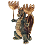 Подсвечник в виде дракона Dragon Candlestick Green Gold варинант исполнения - 1 | Loft Concept в Барнауле