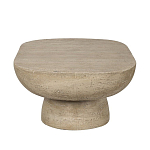 Столик кофейный кремового цвета с овальной столешницей и круглым основанием Cream Dalmen Table варинант исполнения - 3 | Loft Concept в Барнауле