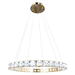 Люстра круглая подвесная с хрустальными элементами на золотом основании Диаметр 79 см Ring Horizontal варинант исполнения - 1 | Loft Concept в Барнауле