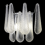 Бра с подвесками из рифленного стекла в форме капель на основании цвета хром Textured Glass варинант исполнения - 3 | Loft Concept в Барнауле