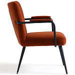 Кресло бархатное с подлокотниками на металлическом каркасе Oriel Retro Armchair варинант исполнения - 3 | Loft Concept в Барнауле