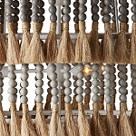 Люстра трехъярусная с декором из круглых деревянных бусин с кисточками Gray Brown Wooden Beads Chandelier варинант исполнения - 1 | Loft Concept в Барнауле