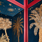 Обои с вышивкой ручной работы Deco Palms Original colourway on velvet варинант исполнения - 2 | Loft Concept в Барнауле