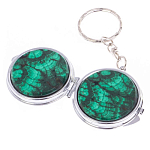 Зеркало брелок карманное двухстороннее из натурального камня Малахит Stone Mirrors варинант исполнения - 5 | Loft Concept в Барнауле