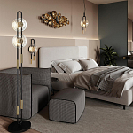 Бра с черным основанием и золотистым декором Bruno варинант исполнения - 5 | Loft Concept в Барнауле