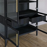 Витрина Primo со стеклянными фасадами и 2 ящиками Черный дуб варинант исполнения - 7 | Loft Concept в Барнауле