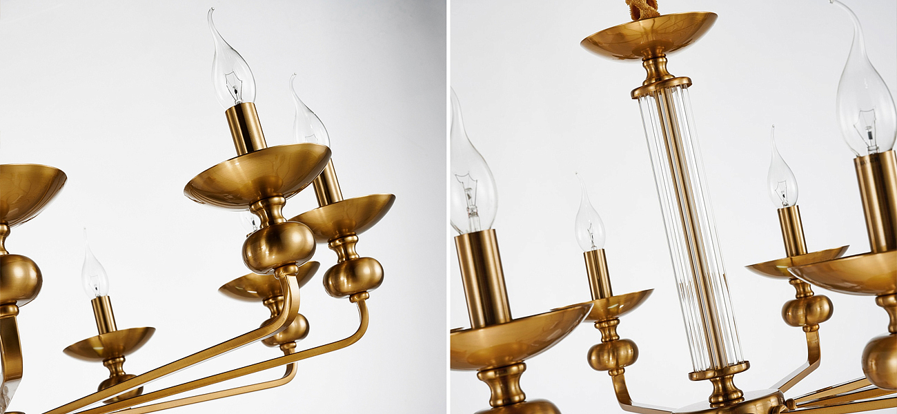 Люстра бронзового цвета со стеклянным декором Candelabrum D91 см Люстра бронзового цвета со стеклянным декором Candelabrum D91 см - Loft-Concept в Барнауле