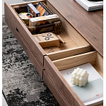 Кофейный стол из массива дерева с выдвижными ящиками Coffee Walnut Table варинант исполнения - 3 | Loft Concept в Барнауле