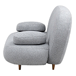 Двухместный диван с мягкой обивкой из ткани серый на деревянных ножках Michael Sofa Grey варинант исполнения - 3 | Loft Concept в Барнауле