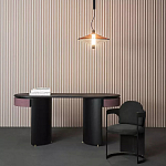 Дизайнерский письменный стол овальной формы с 2-мя выдвижными ящиками по бокам Parsec варинант исполнения - 1 | Loft Concept в Барнауле