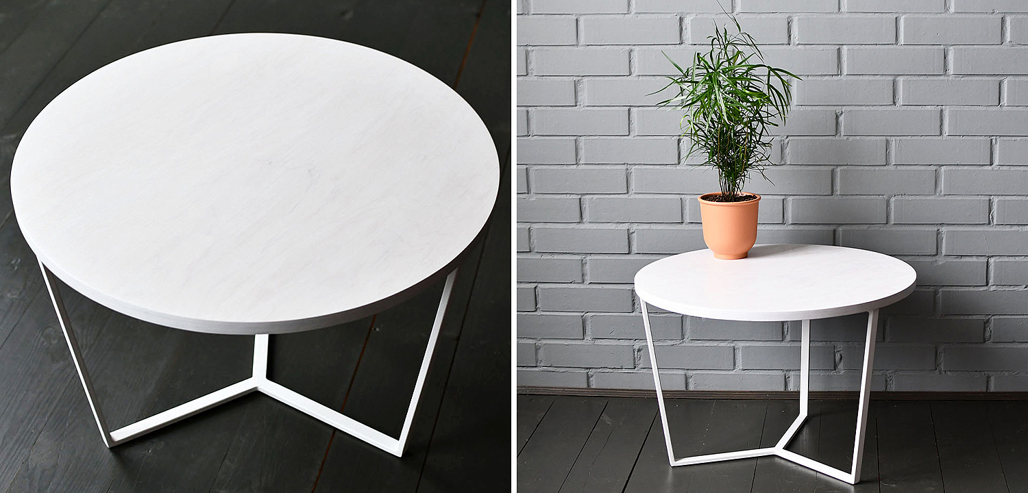 Кофейный стол Thea White Industrial Metal Rust Coffee Table Кофейный стол Thea White Industrial Metal Rust Coffee Table - Loft-Concept в Барнауле