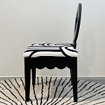 Дизайнерский стул с круглой деревянной спинкой Black and White Clover варинант исполнения - 4 | Loft Concept в Барнауле