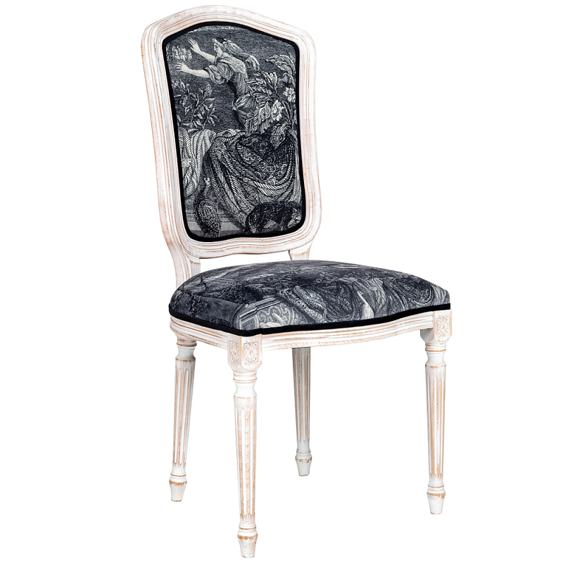 Стул Blois Stool Черно-белый Белый винтажная патина   в Барнауле | Loft Concept 