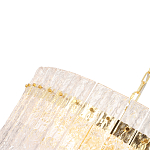 Люстра подвесная круглая с прозрачными рельефными стеклянными вставками и золотым основанием Textured Glass Chandelier варинант исполнения - 4 | Loft Concept в Барнауле