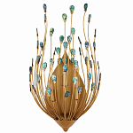 Бра настенное золотое с декором из бирюзовых элементов Peacock Tail варинант исполнения - 3 | Loft Concept в Барнауле