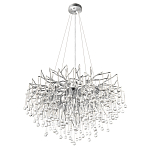 Люстра подвесная с прозрачными стеклянными подвесками в форме капель Диаметр 80 см Droplet Chandelier варинант исполнения - 4 | Loft Concept в Барнауле