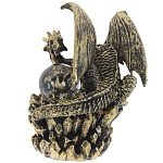Декоративная статуэтка Дракон со стеклянным шаром Dragon and Glass Ball Gold Black варинант исполнения - 2 | Loft Concept в Барнауле