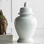 Ваза белая с крышкой однотонная Chinoiserie Ceramics варинант исполнения - 2 | Loft Concept в Барнауле