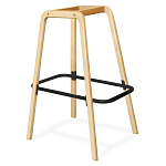 Барный стул со спинкой и мягкой обивкой с ромбами на 4-х деревянных ножках Голубой Велюр Ava Charm варинант исполнения - 4 | Loft Concept в Барнауле