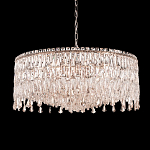 Люстра круглая с хрустальными подвесками на серебряном каркасе Roul Crystal Light варинант исполнения - 1 | Loft Concept в Барнауле