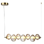 Подвесной светильник линейный с 7-ю рифлеными стеклянными шарами Marcelh Light варинант исполнения - 3 | Loft Concept в Барнауле