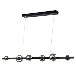 Люстра светодиодная линейная с 6-ю круглыми серыми плафонами Iona Chandelier Black  варинант исполнения - 1 | Loft Concept в Барнауле