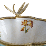 Ваза со стрекозой из фарфора с бронзовыми элементами Paradise Dragonfly варинант исполнения - 3 | Loft Concept в Барнауле