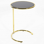 Приставной столик на золотистом основании с черной столешницей Noir варинант исполнения - 1 | Loft Concept в Барнауле