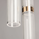 Люстра каскадная с прозрачными цилиндрическими плафонами Jenae Glass Tube Lighting варинант исполнения - 8 | Loft Concept в Барнауле