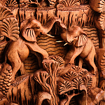 Панно из дерева пирамида из слонов Panel With Animals варинант исполнения - 2 | Loft Concept в Барнауле