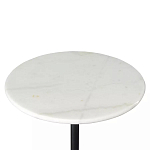 Кофейный столик с белой мраморной столешницей на черном основании Tall Coffee Black and White Table варинант исполнения - 4 | Loft Concept в Барнауле
