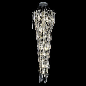 Большая вертикальная люстра Frozen drop Никель