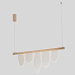 Люстра подвесная с пятью прозрачными элементами в форме лепестков и золотистым металлическим основанием DALI Tonin Casa варинант исполнения - 1 | Loft Concept в Барнауле