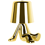 Настольная лампа фигурная золотого цвета с гладким абажуром Высота 17 см Sophia варинант исполнения - 2 | Loft Concept в Барнауле