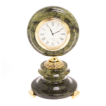 Часы настольные бронзовые из натуральных камней Мрамор и Змеевик Stone Clock варинант исполнения - 13 | Loft Concept в Барнауле