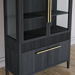 Витрина Primo со стеклянными фасадами и буфетом шпон Черный дуб варинант исполнения - 5 | Loft Concept в Барнауле