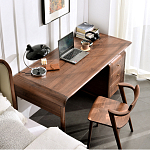 Стол рабочий округлой формы с 3-мя ящиками  Working Moonnut Table варинант исполнения - 6 | Loft Concept в Барнауле