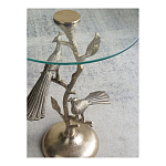 Столик с круглой стеклянной столешницей и корпусом в виде двух павлинов на ветке Table Two Peacocks варинант исполнения - 10 | Loft Concept в Барнауле