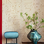 Обои с вышивкой ручной работы Glyph Original colourway on wool sateen варинант исполнения - 2 | Loft Concept в Барнауле