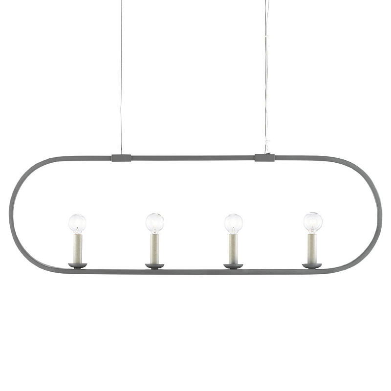 Люстра линейная в овальной раме Traditional Clean Lines Серый Люстра линейная в овальной раме Traditional Clean Lines Серый в Барнауле | Loft Concept