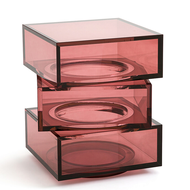 Стол журнальный в форме кубов Acrylic Furniture Lumina Crimson Clarity Прозрачный красный Стол журнальный в форме кубов Acrylic Furniture Lumina Crimson Clarity Прозрачный красный в Барнауле | Loft Concept