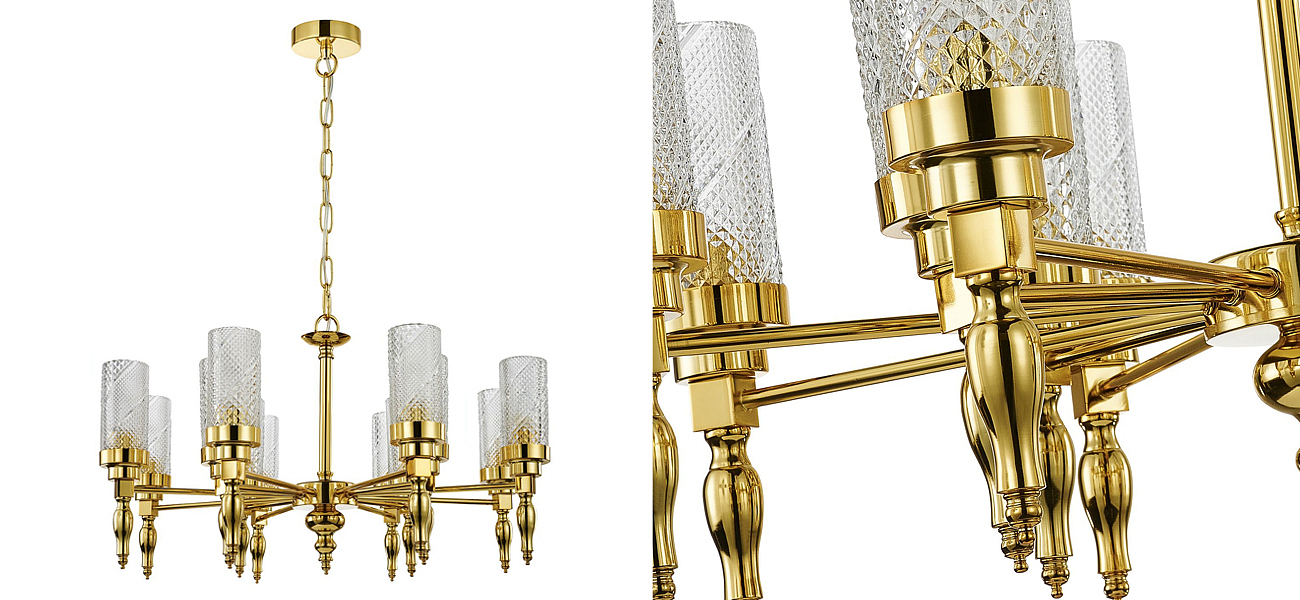 Люстра золотого цвета Balusters D70 см Люстра золотого цвета Balusters D70 см - Loft-Concept в Барнауле