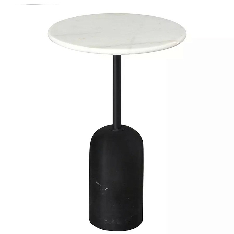 Кофейный столик с белой мраморной столешницей на черном основании Tall Coffee Black and White Table Белый Черный Кофейный столик с белой мраморной столешницей на черном основании Tall Coffee Black and White Table Белый Черный в Барнауле | Loft Concept