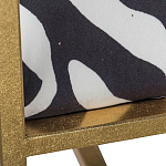 Кресло с металлическим золотистым каркасом и мягкой обивкой с чёрно-белым принтом зебры Wild animals варинант исполнения - 4 | Loft Concept в Барнауле