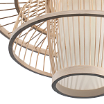 Подвесной светильник фигурный из деревянных прутьев с плафоном из натуральной ткани Light Inside the Cell варинант исполнения - 7 | Loft Concept в Барнауле